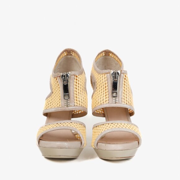 Burberry Grey Taupe Cut-Out Zipper Stiletto Heels - Picture 2 of 11